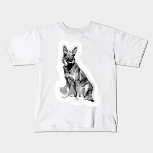 Vintage German Shepherd dog, a beautiful purebred dog Kids T-Shirt